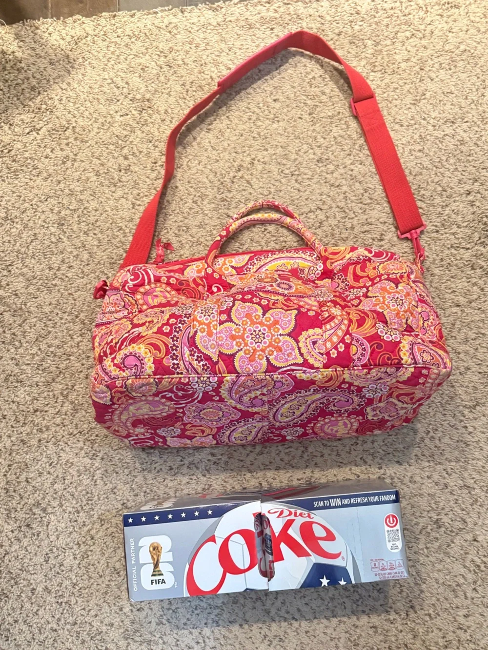 EUC Vera Bradley weekender bag, smoke free home, retired print